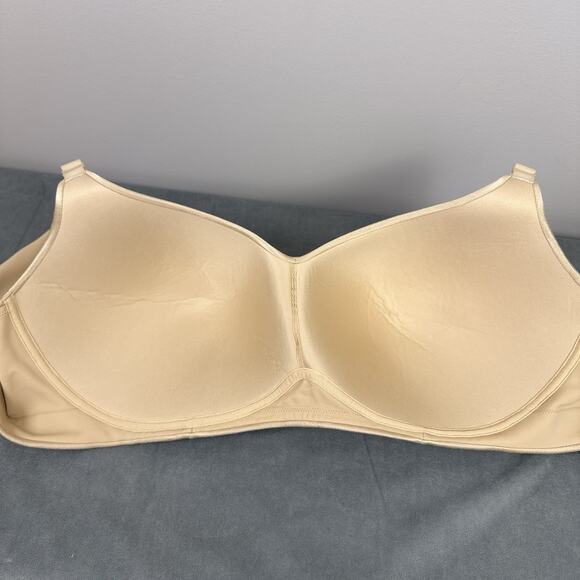 Cacique Lightly Lined No Wire Bra Size 42G Full Coverage Smoothing Beige Shiny - Picture 8 of 11